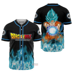 3D Anime Goku Blue Custom Fandom - Dragon Ball Baseball Tee - Kurodrip