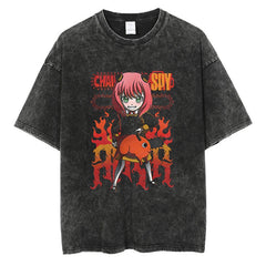 Kurodrip "Anyata" Spy x Family Vintage Washed Oversized T-Shirt