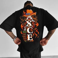 Vintage ASCE One Piece Unsiex T-shirt, Cool Staw Hat One Piece Anime Sweatshirt, Portgas D. Ace Hoodie, Love Manga Anime Merch - Kurodrip