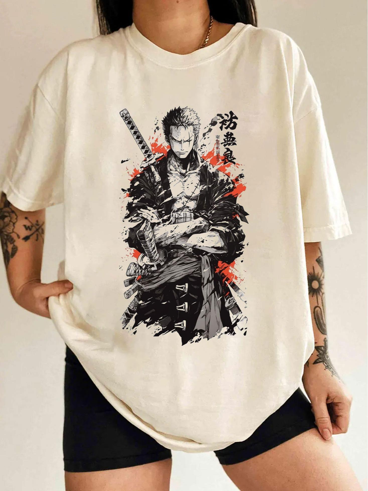 Vintage Roronoa Zoro Pirate Hunter One Piece T-Shirt, Vintage 90's Anime Shirt, Vintage Anime One Piece Shirt, Anime Manga Shirt - Kurodrip
