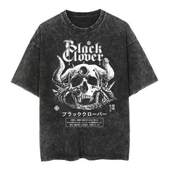 Kurodrip "Demon Skull" Black Clover Vintage Washed Oversized T-Shirt
