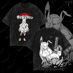 Kurodrip "Rumi Usagiyama Mirko" My Hero Academia Vintage Washed Oversized T-Shirt