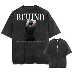 Kurodrip "Left it all behind" Jujutsu Kaisen Vintage Washed Oversized T-Shirt