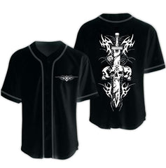 Berserk Skull Death Metal Baseball Jersey - Kurodrip