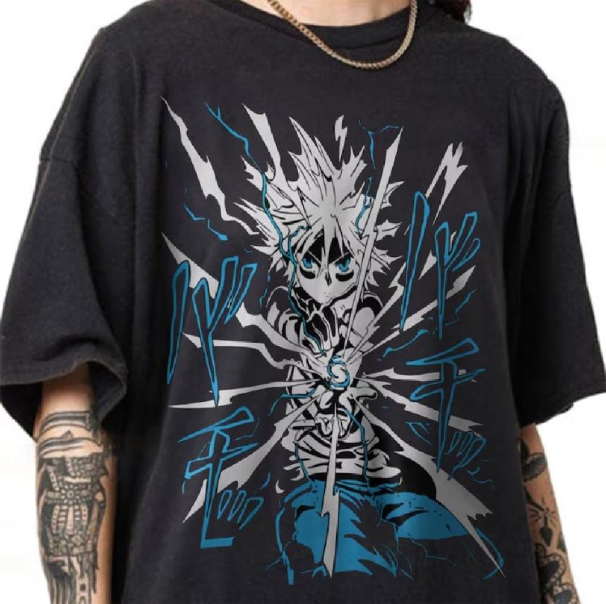 Killua Zoldyck Godpseed and Thunderbolt Hunter x Hunter Unisex T-Shirt - Kurodrip