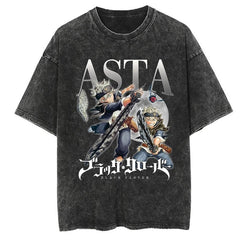 Kurodrip "Asta" Black Clover Vintage Washed Oversized T-Shirt