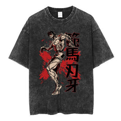 Kurodrip "Pose" Baki Hanma Vintage Washed Oversized T-Shirt