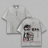 Kurodrip "Eren Yeager Attack Titans Power" Attack on Titan Vintage Washed Oversized T-Shirt