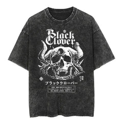 Kurodrip "Demon Skull" Black Clover Vintage Washed Oversized T-Shirt