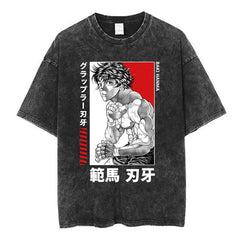 Kurodrip "The Grappler" Baki Hanma Vintage Washed Oversized T-Shirt