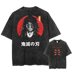 Kurodrip "Kokushibo" Demon Slayer Vintage Washed Oversized T-Shirt