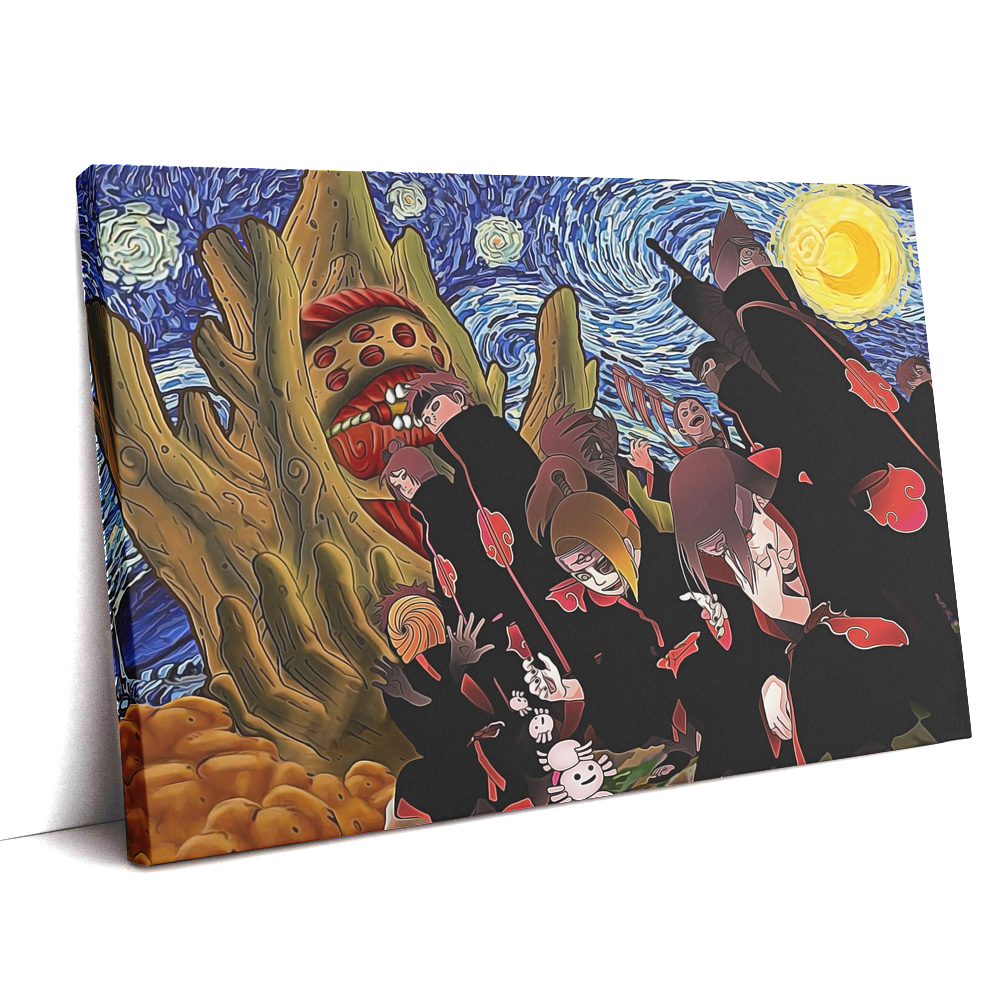 Akatsuki Gedo Statue Naruto Starry Night Canvas Print Wall Art - Kurodrip