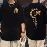 Rengoku X Sword - Demon Slayer Oversize T Shirt - Kurodrip