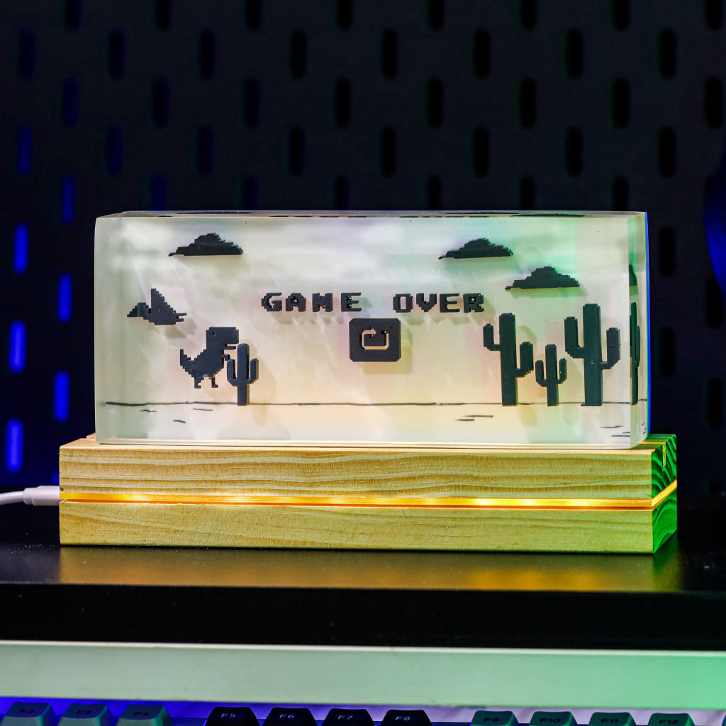 Dino Game Epoxy Lamp - Kurodrip