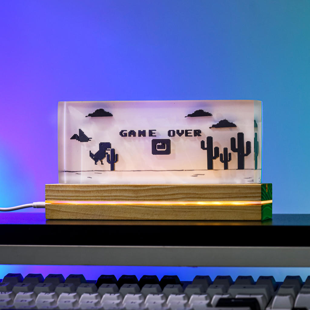 Dino Game Epoxy Lamp - Kurodrip