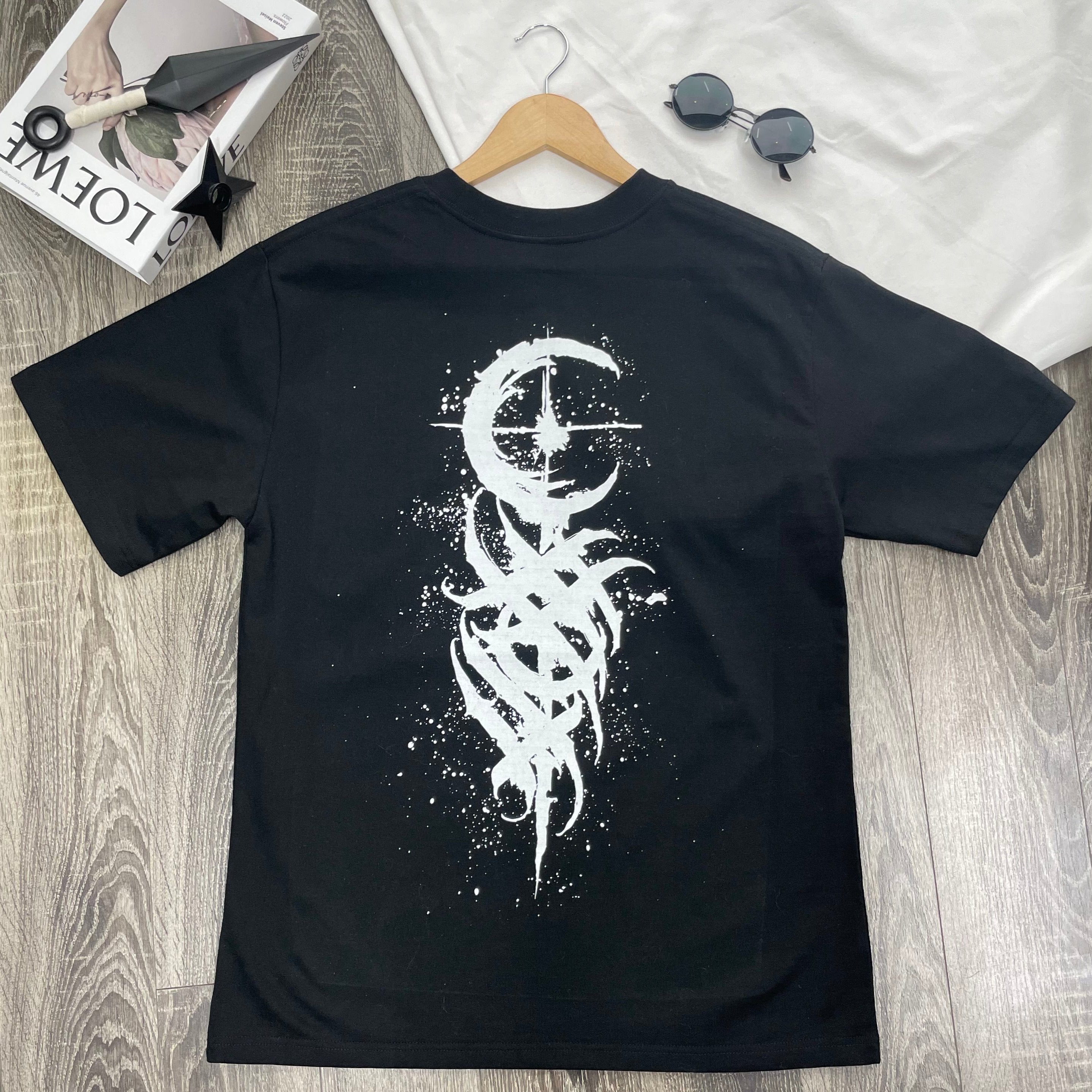 Dead Moon Art Totem Print Oversize T Shirt - Kurodrip