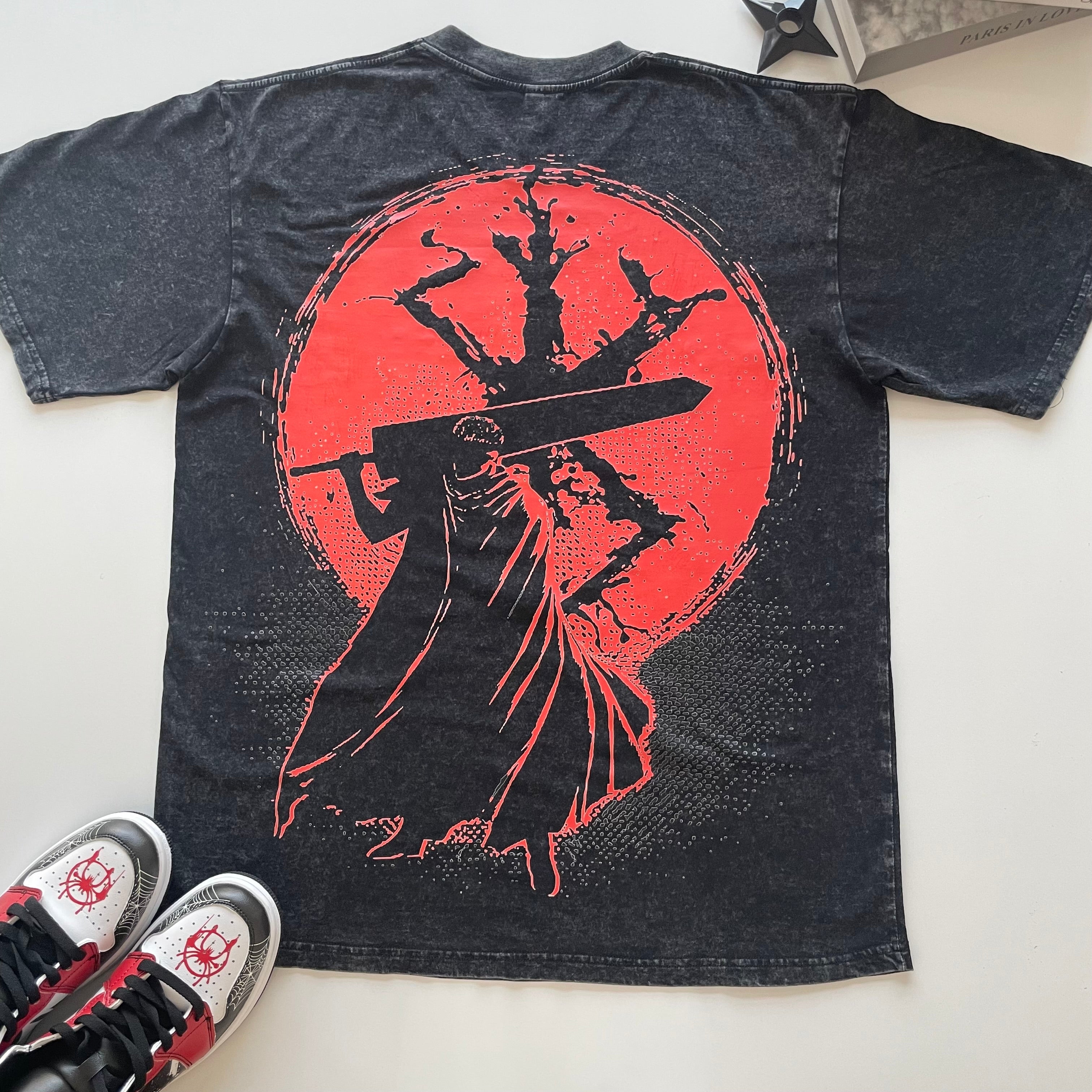 Kurodrip "Berserk Guts Anime Aesthetic Vintage Oversize T Shirt - Kurodrip