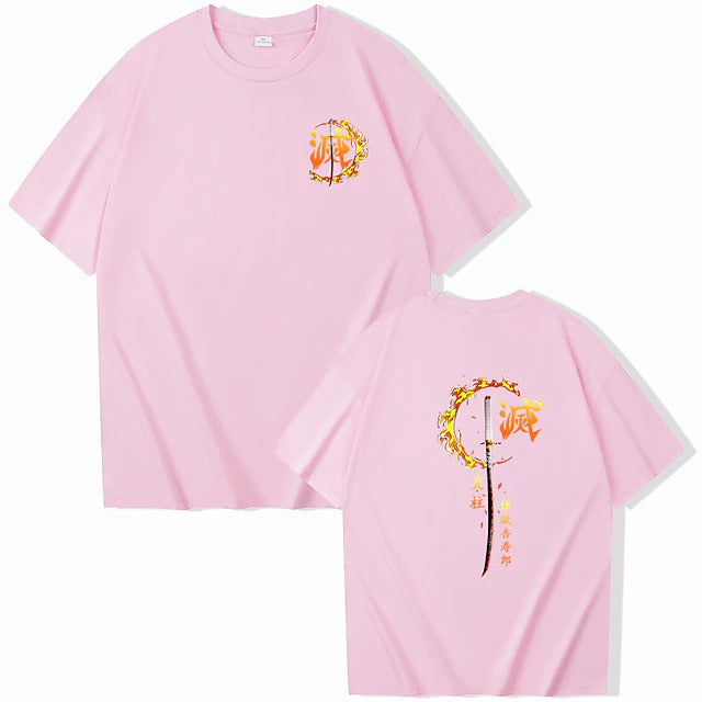 Rengoku X Sword - Demon Slayer Oversize T Shirt - Kurodrip