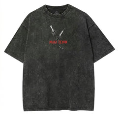 Jujutsu Kaisen Inspired Maki Zenin Washed Black Oversized Anime T Shirt