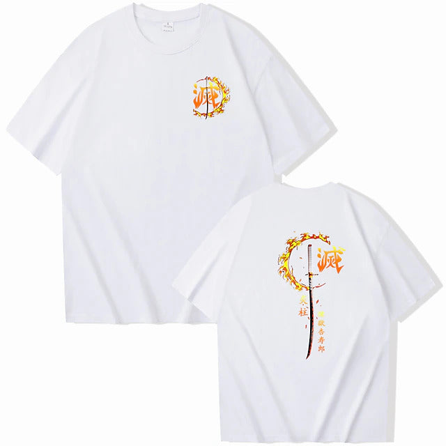 Rengoku X Sword - Demon Slayer Oversize T Shirt - Kurodrip