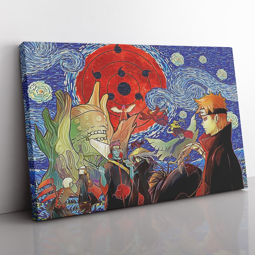 Akatsuki Infinite Tsukuyomi Naruto Starry Night Canvas Print Wall Art - Kurodrip