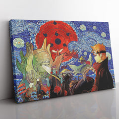 Akatsuki Infinite Tsukuyomi Naruto Starry Night Canvas Print Wall Art - Kurodrip
