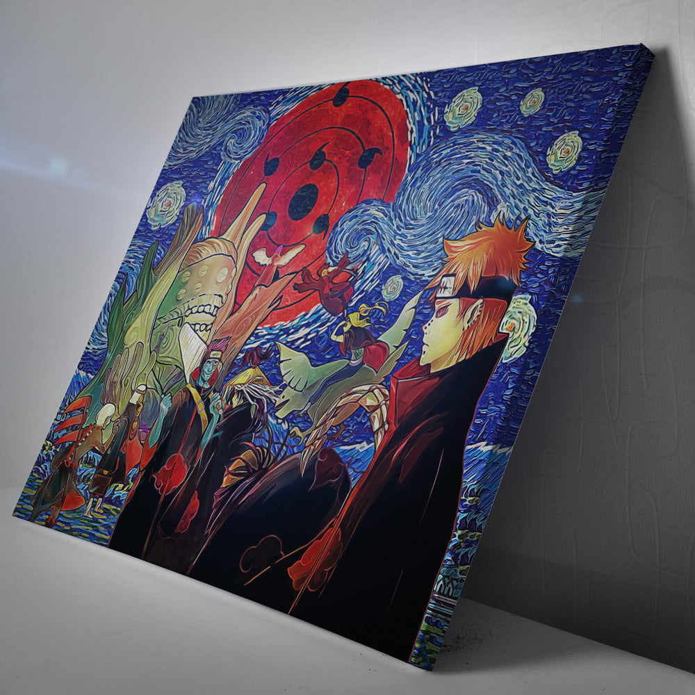 Akatsuki Infinite Tsukuyomi Naruto Starry Night Canvas Print Wall Art - Kurodrip
