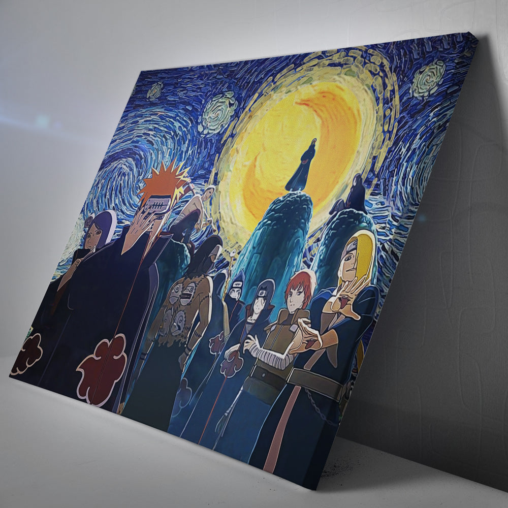 Akatsuki Ultimate Ninja Storm Naruto Starry Night Canvas Print Wall Art - Kurodrip
