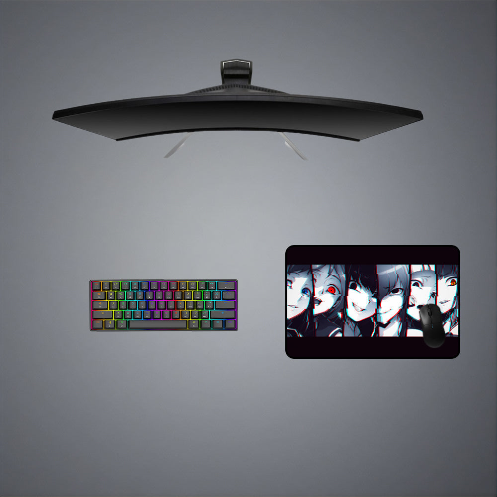 Anime Girl Glitch Collage Design M-XXL Size Gaming Mouse Pad Computer Desk Mat - Kurodrip