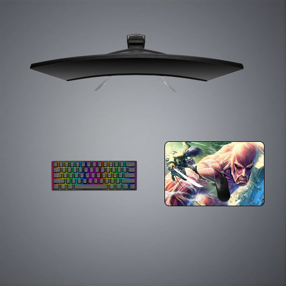 Colossal Titan Fight Design M-XXL Size Gaming Mouse Pad, Computer Desk Mat
