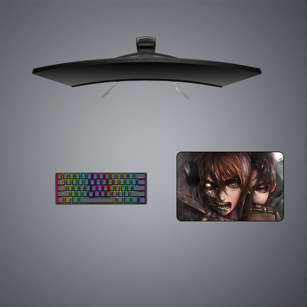 Attack on Titan Eren, Levi Design M-XXL Size Gaming Mouse Pad, Computer Desk Mat