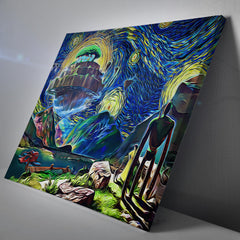 Castle in the Sky Starry Night Studio Ghibli Canvas Print Wall Art - Kurodrip