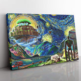 Castle in the Sky Starry Night Studio Ghibli Canvas Print Wall Art - Kurodrip