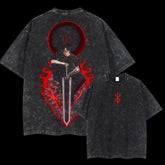 Kurodrip "Guts Black Swordsman" Berserk Vintage Washed Oversized T-Shirt