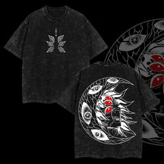 Kurodrip "Kokushibo Moon Breathing" Demon Slayer: Kimetsu no Yaiba Vintage Washed Oversized T-Shirt