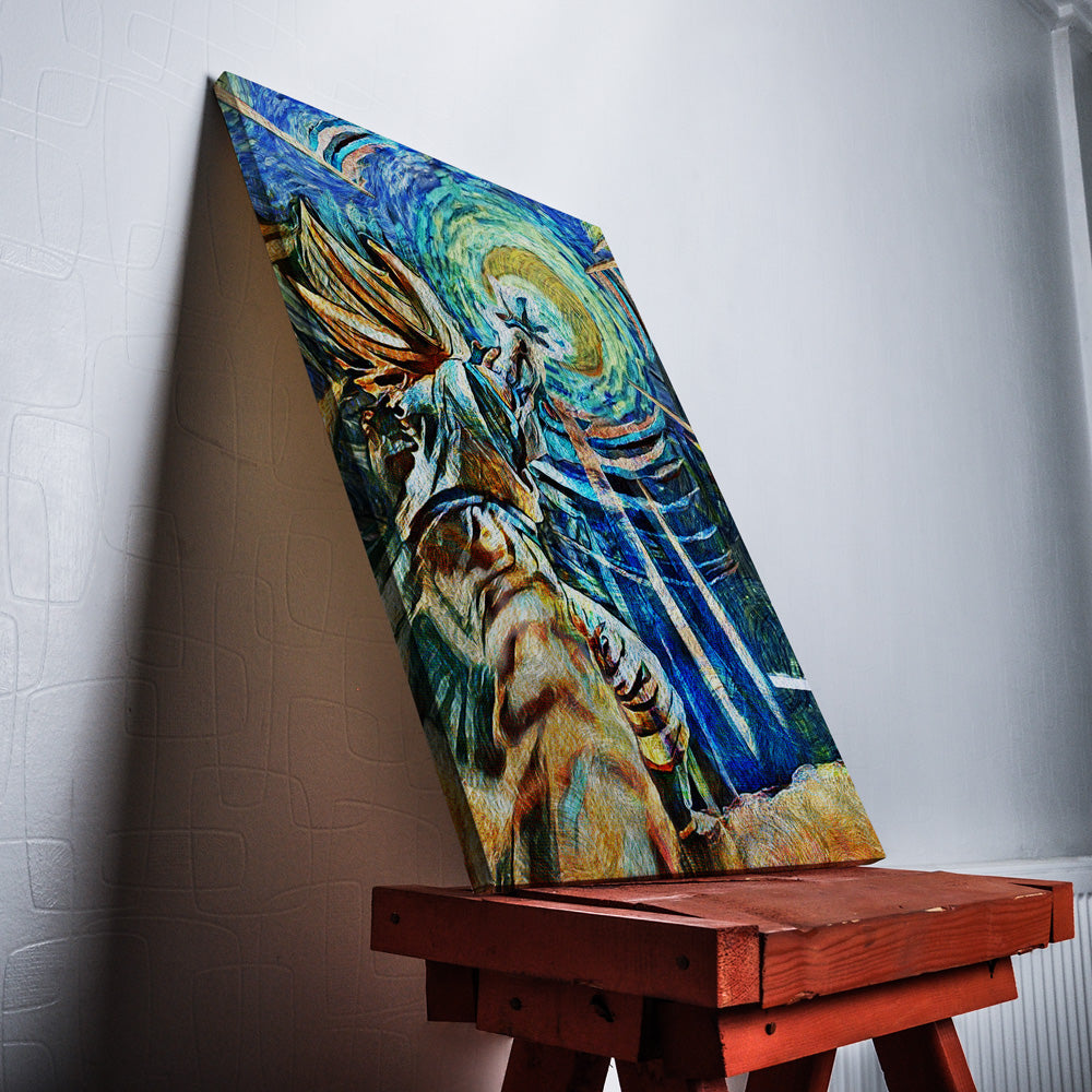 Dragon Ball Z Starry Night Kamehameha Canvas Print Wall Art - Kurodrip