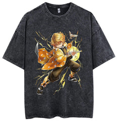 Kurodrip "Thunderclap & Flash" Demon Slayer Vintage Washed Oversized T-Shirt
