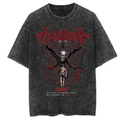 Kurodrip "Wizard King" Black Clover Vintage Washed Oversized T-Shirt