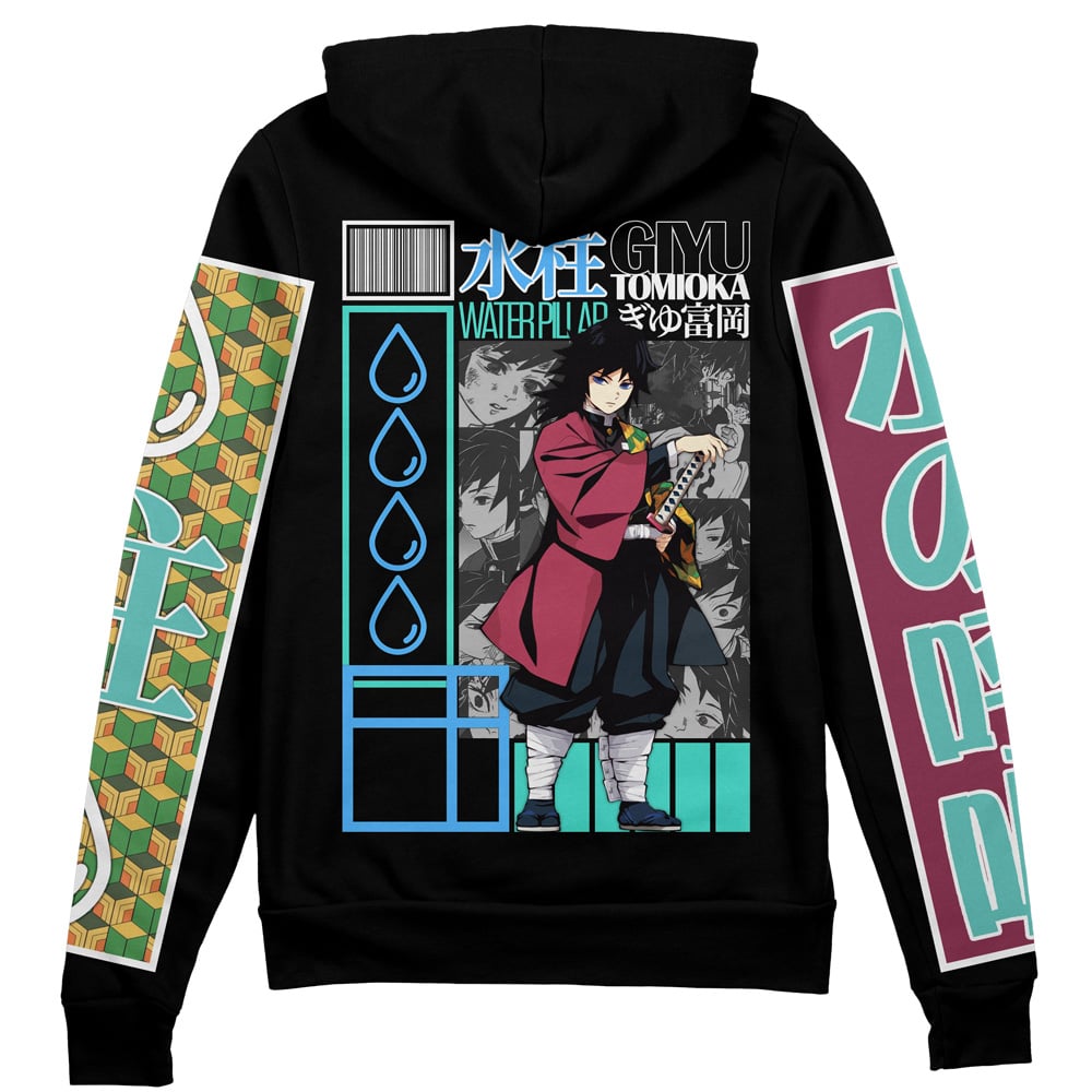 Giyu Tomioka V2 Demon Slayer" Streetwear Zip Hoodie Jacket