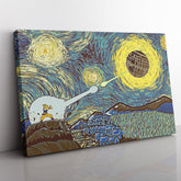 Goku vs Death Star Starry Night Canvas Print Wall Art - Kurodrip