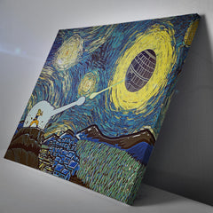 Goku vs Death Star Starry Night Canvas Print Wall Art - Kurodrip