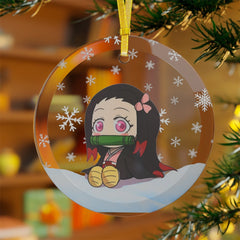 Kawaii Anime Glass Ornament Charming Nezuko Ornament Anime Ornaments - Kurodrip