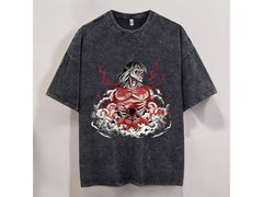 Kurodrip "Eren Yeager Attack Titans Power" Attack on Titan Vintage Washed Oversized T-Shirt V10