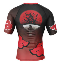 Itachi Uchiha Akatsuki Naruto Short Sleeve Rash Guard Compression Shirt