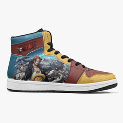 Luffy and Shanks One Piece Mid 1 Basketball Shoes