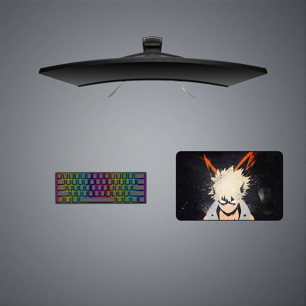 Katsuki Bakugo Paint Design M-XXL Size Gaming Mouse Pad, Computer Desk Mat