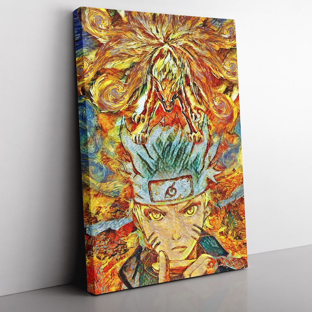 Naruto Starry Ninetails Canvas Print Wall Art - Kurodrip