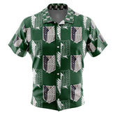 Survey Corps Attack on Titan Button Up Hawaiian Shirt