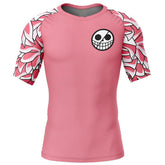 Doflamingo One Piece Short Sleeve Rash Guard Compression Shirt