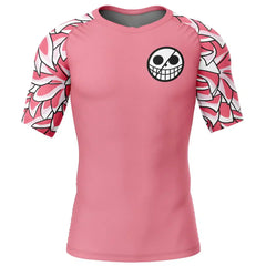 Doflamingo One Piece Short Sleeve Rash Guard Compression Shirt